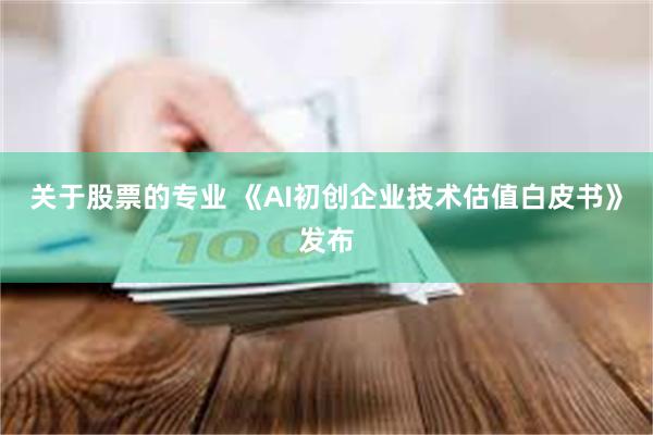 关于股票的专业 《AI初创企业技术估值白皮书》发布